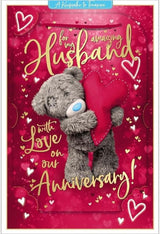 Bear And Heart Amazing Husband Anniversary 3D Keepsake Card