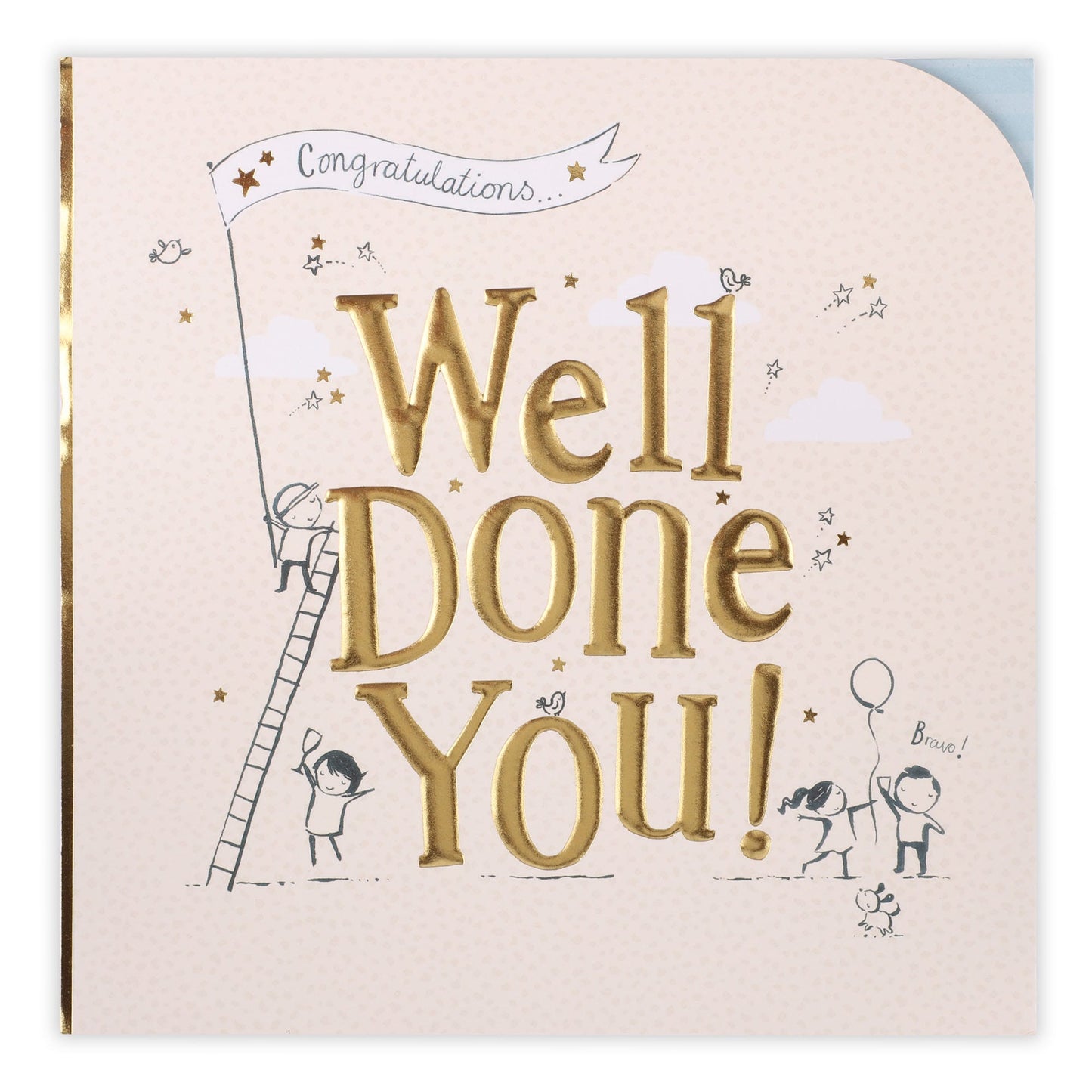 Well Done You Champagne Flutes Congratulation Card