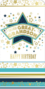 For a Dear Great Grandson Star Design Birthday Luxury Gift Money Wallet Card