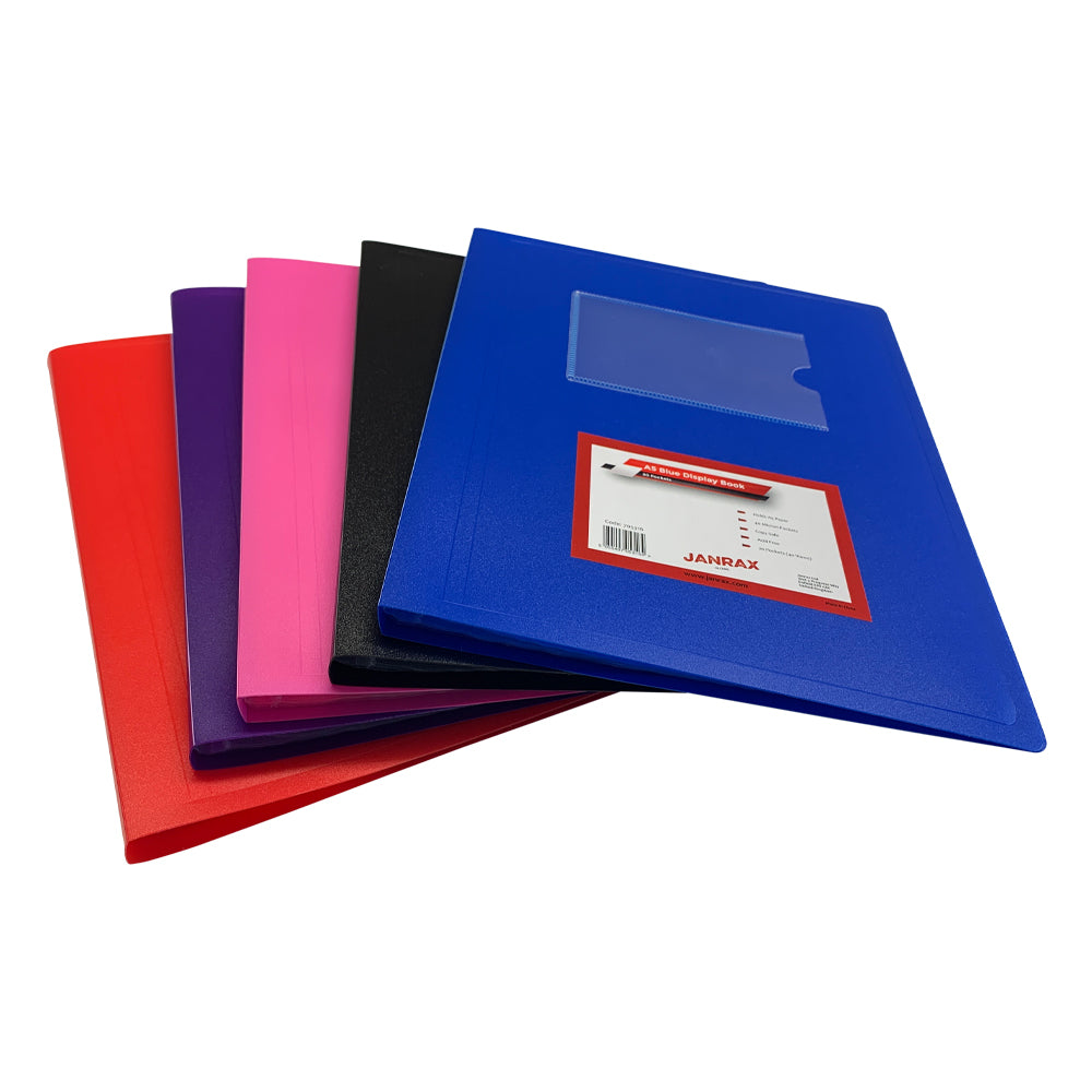 A5 Red Flexible Cover 20 Pocket Display Book