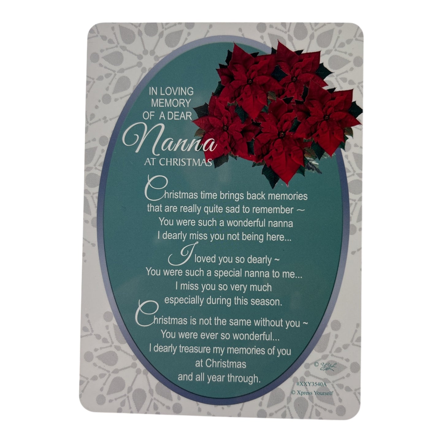 In Loving Memory of a Dear Nanna Christmas Graveside Keepsake Card