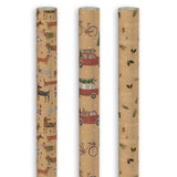 Icon Mix Kraft Christmas Wrapping Paper Roll 2m x 69cm