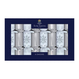 Pack of 8 14" Silver Deluxe Christmas Dinner Crackers
