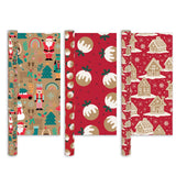Single Festive Kraft Christmas Gift Wrapping Paper 2m x 69cm