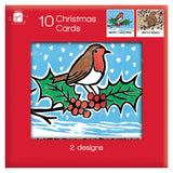Pack of 10 Woodland Animals Design Square Christmas Cards With Envelopes