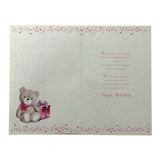 Age 18 Female Cute Teddy with Gift Design Birthday Card