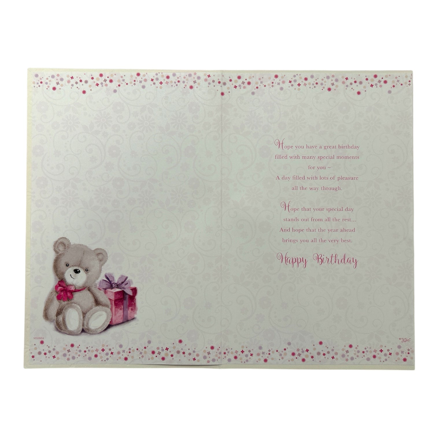 Age 18 Female Cute Teddy with Gift Design Birthday Card