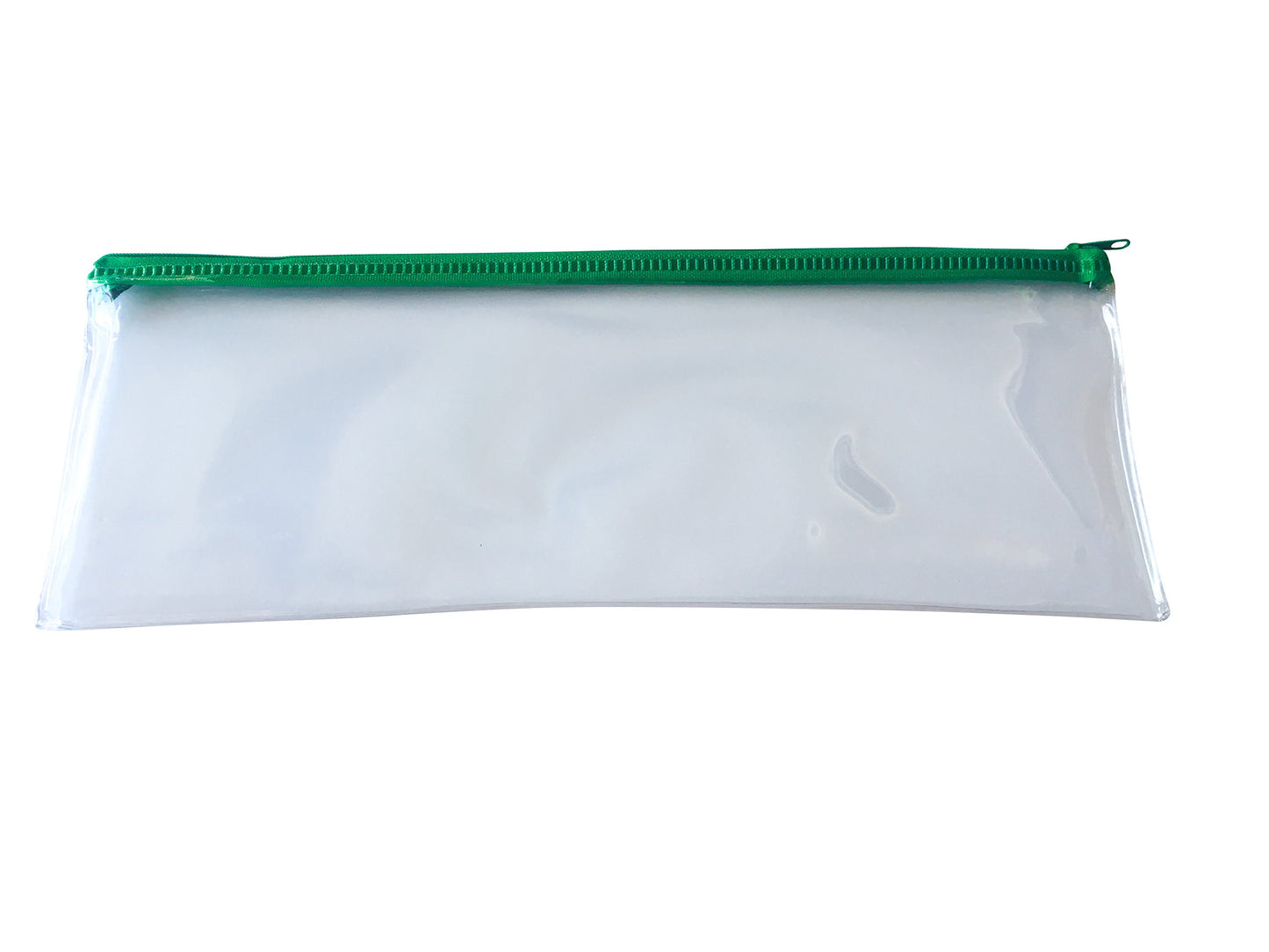 Janrax 13x5" Green Zip Clear Exam Pencil Case