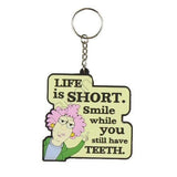 Aunty Acid Rubber Keyring Life Is Short {DNL EBAY}