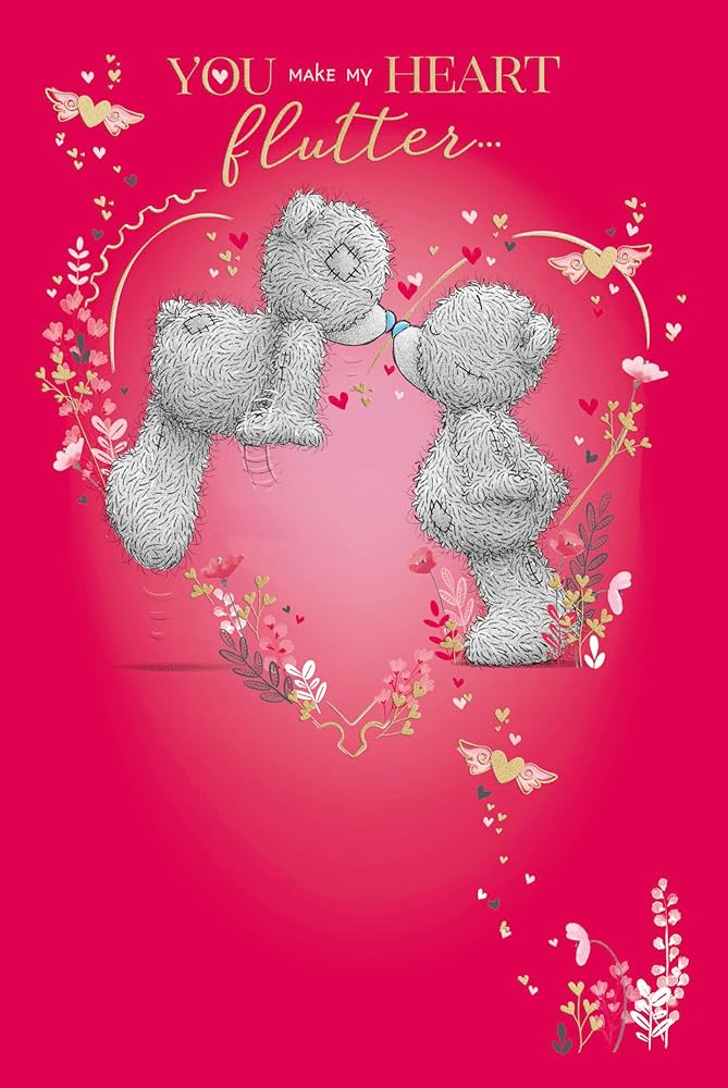 Bears Kissing Open Valentine's Day Card {DC}