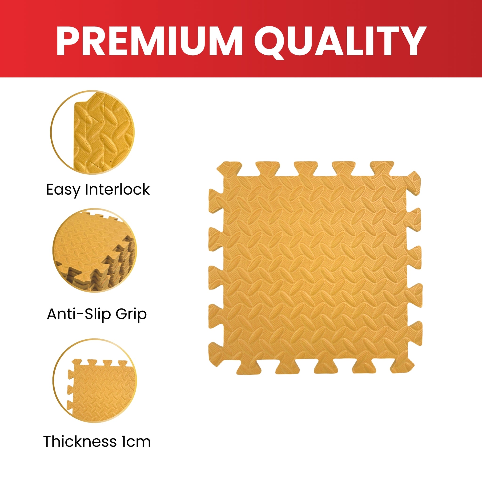 Pack of 4 30x30cm Green Coloured 1cm Thick EVA Foam Mats