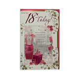 Age 18 Female Pink Dress and Sandals Design Opacity Birthday Card