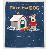 Boofle Standing Next To House From The Dog Christmas Card