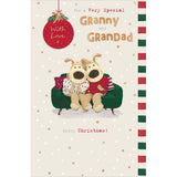 Boofles Sat On Sofa Granny & Grandad Christmas Card