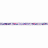 12ft Long Fold Foil Purple Birthday Blossoms Banner