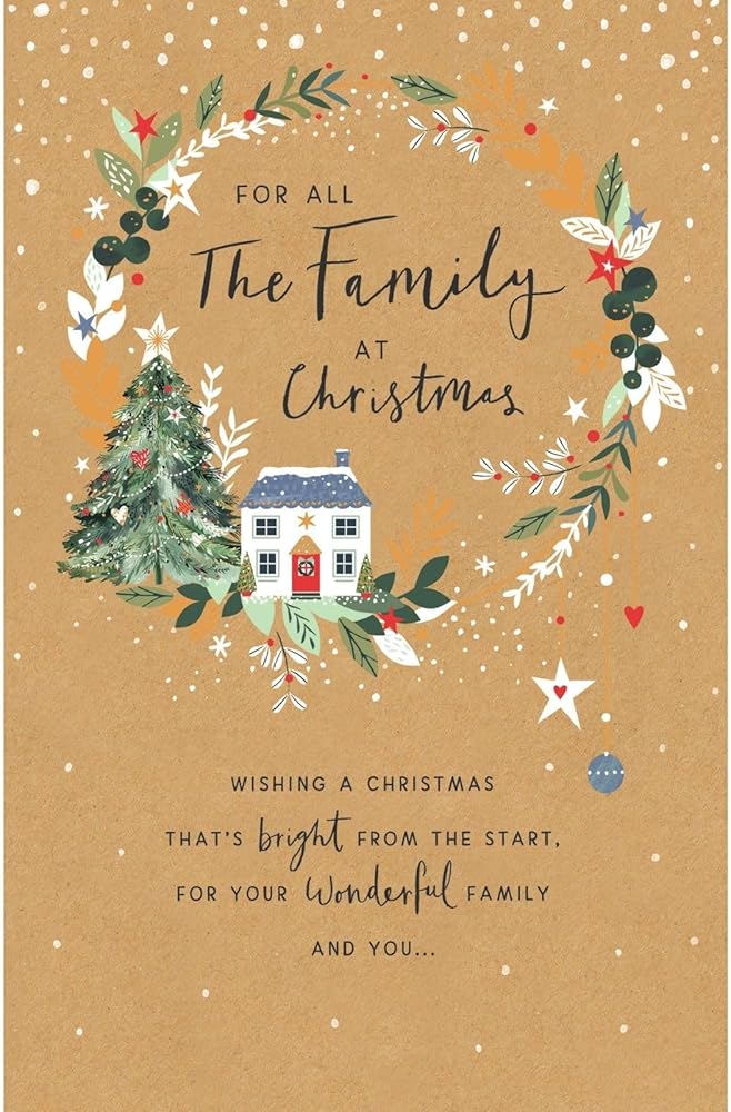 Xmas Wreath Design For All The Family Christmas Card