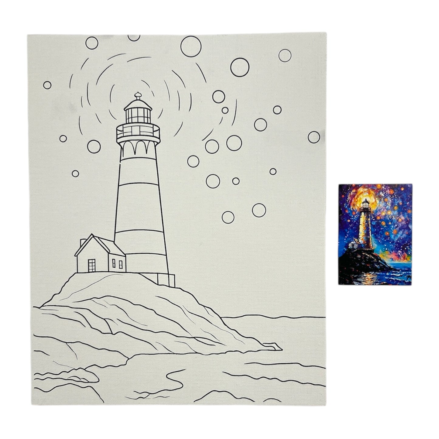 20 x 25cm Pre Drawn Outline Canvas Paint For Kids