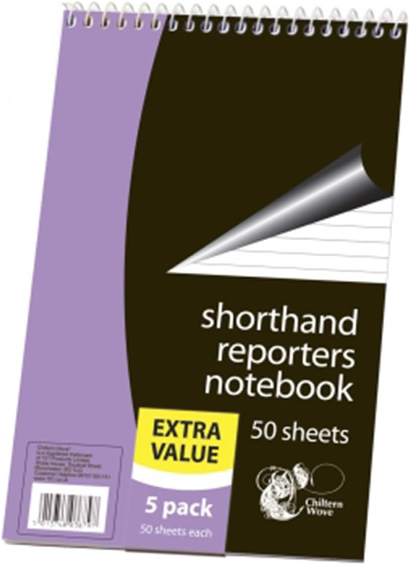 Pack of 5 Shorthand Reporters Notebooks 50 Sheets Per Book {DC}
