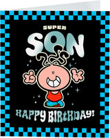 Character Laughing Design Super Son Birthday Card