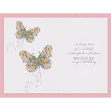 Sister Birthday Card Floral Butterfly Design 