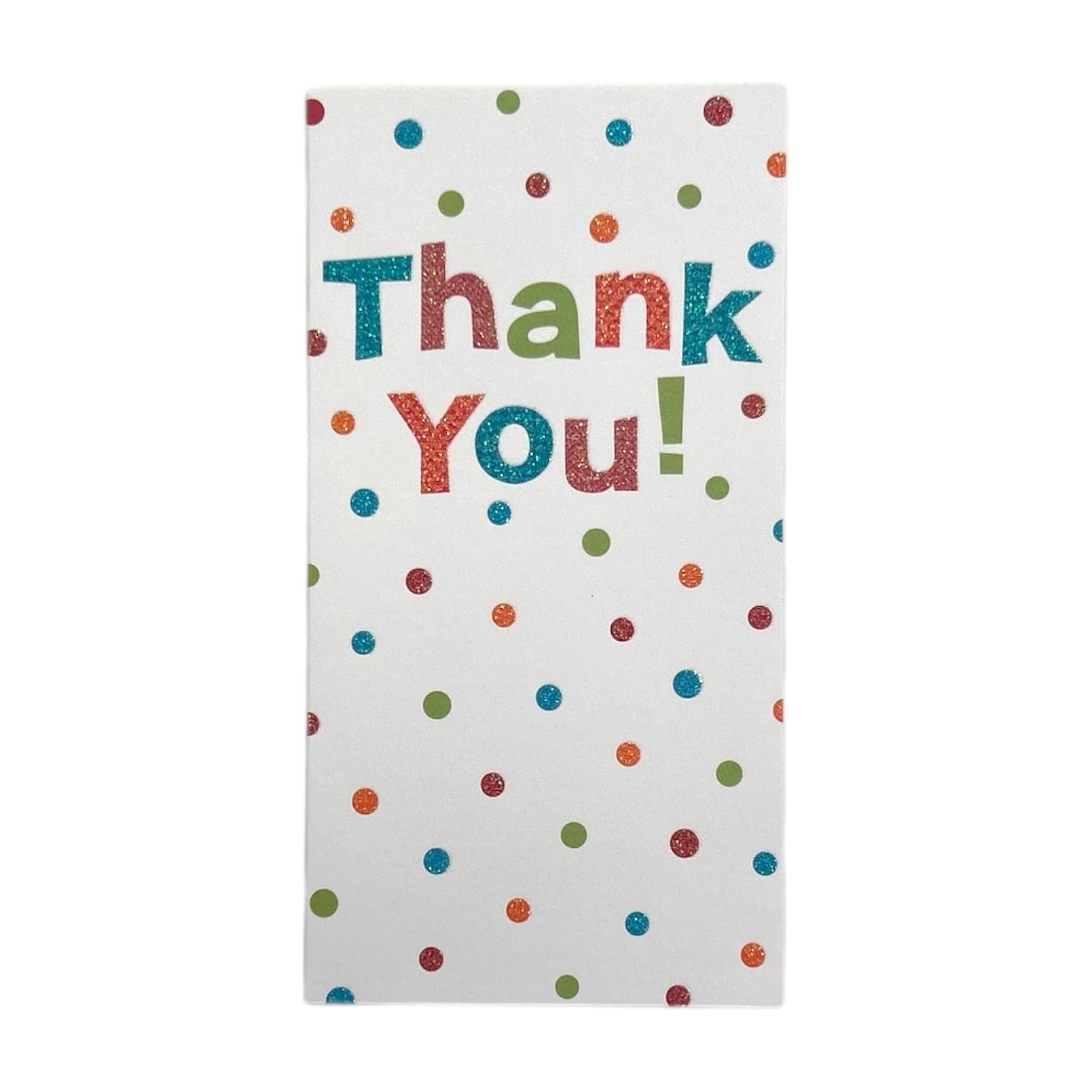 8 Pack Glitter Finished Thank You Cards with Spots