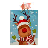 Cute Reindeer Medium Christmas Gift Bag 23.5cm x18cm x10cm