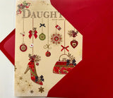 Wishing Well Shoes & Handbag Daughter Christmas Card 