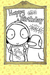 Sarah & Duck Colour-Me-In Greetings Card Happy Birthday With Picture
