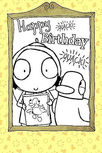 Sarah & Duck Colour-Me-In Greetings Card Happy Birthday With Picture