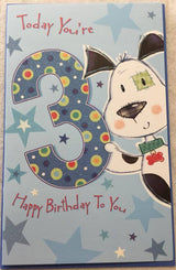 Today you`re 3 Happy Birthday Card 
