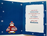 GODSON, Fun & Laughter and Nice Surprise Cute Christmas Greeting Card 