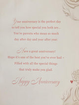 Congratulations On Your Ruby Anniversary Mum & Dad Opacity Card