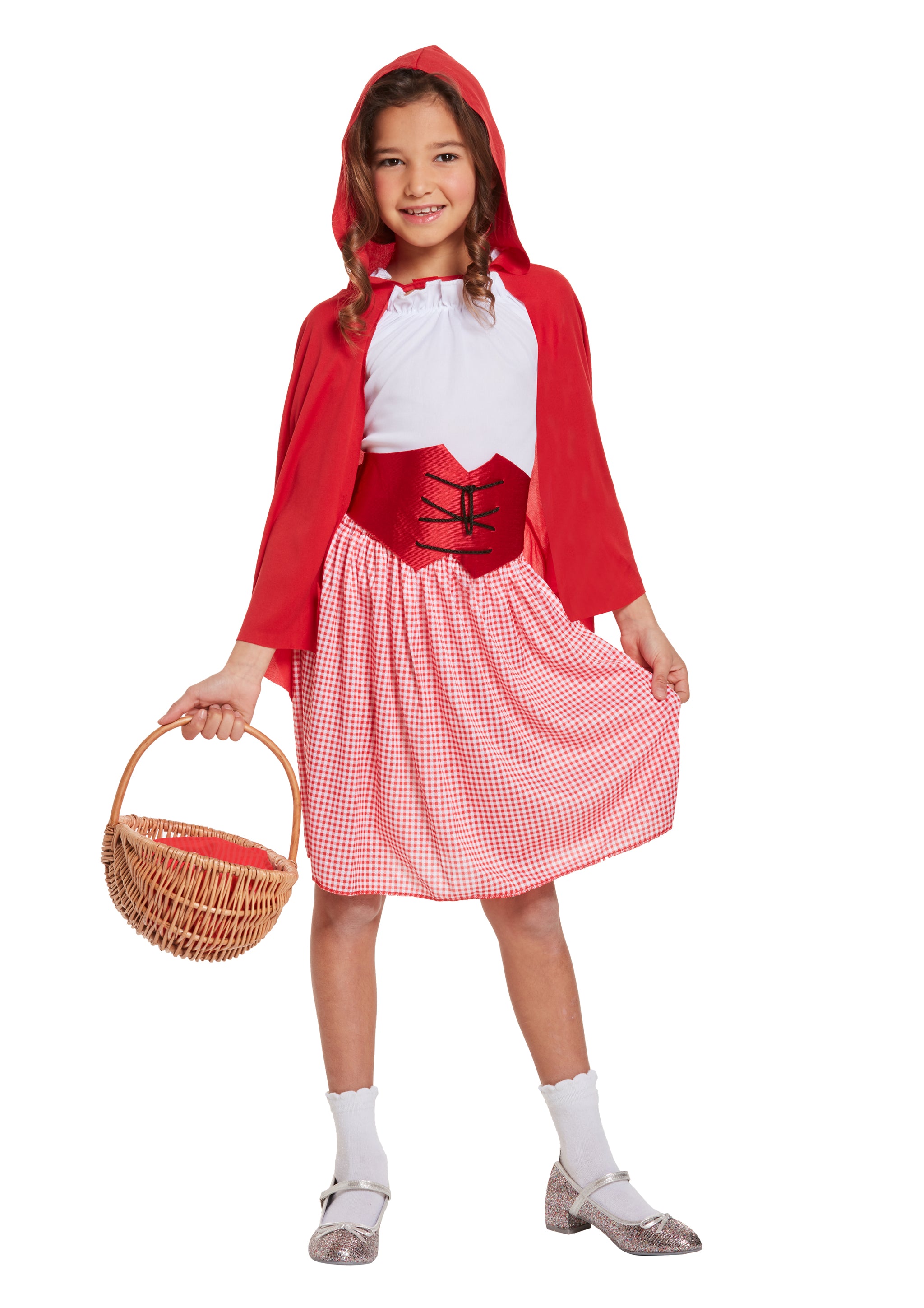Red Hooded Girl Fancy Dress Up Costume Ages 7-9 Years {DC}