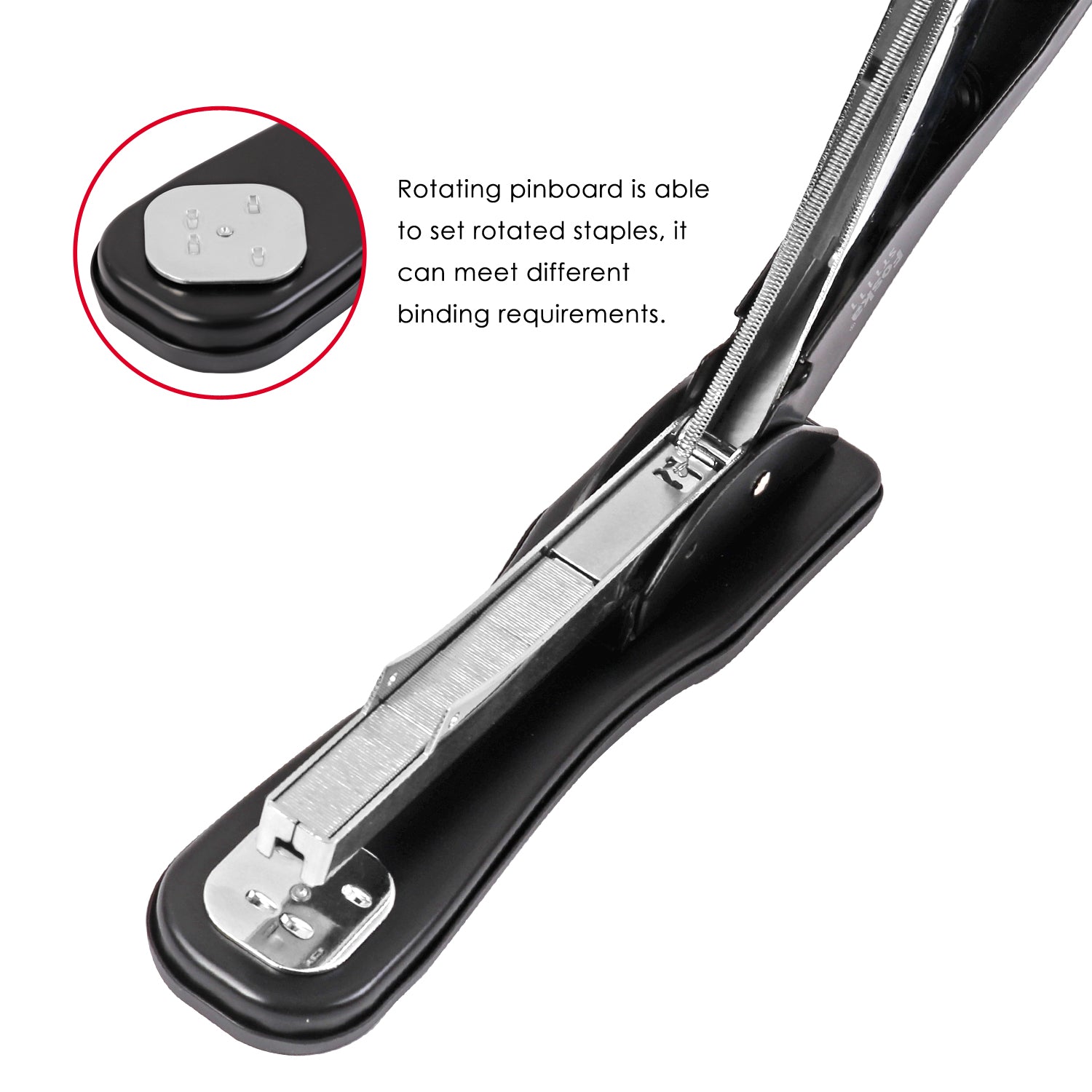 Large Metal Desk Stapler with Rotating Pin Board