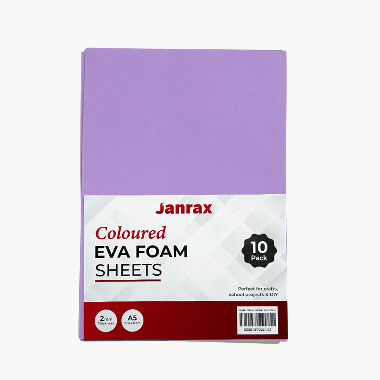 Pack of 10 A5 Lilac Coloured EVA Foam Sheets