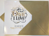For The One I Love Classic Black And Gold Valentine's Day Card