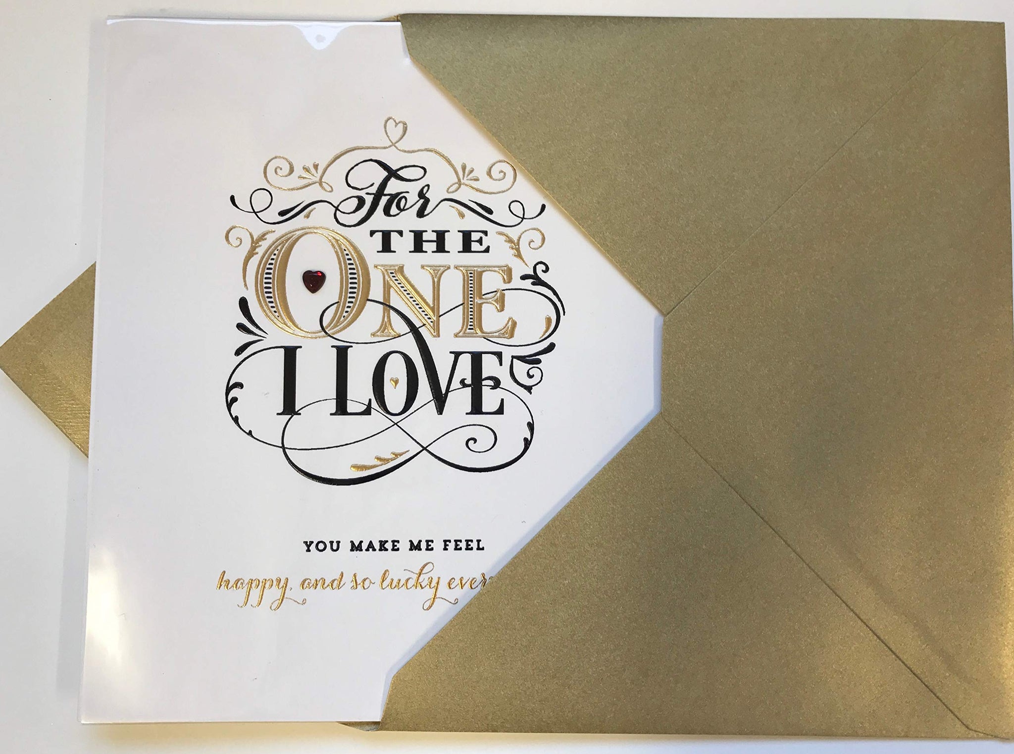 For The One I Love Classic Black And Gold Valentine's Day Card