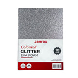 Pack of 10 A4 Grey Glitter EVA Foam Sheets