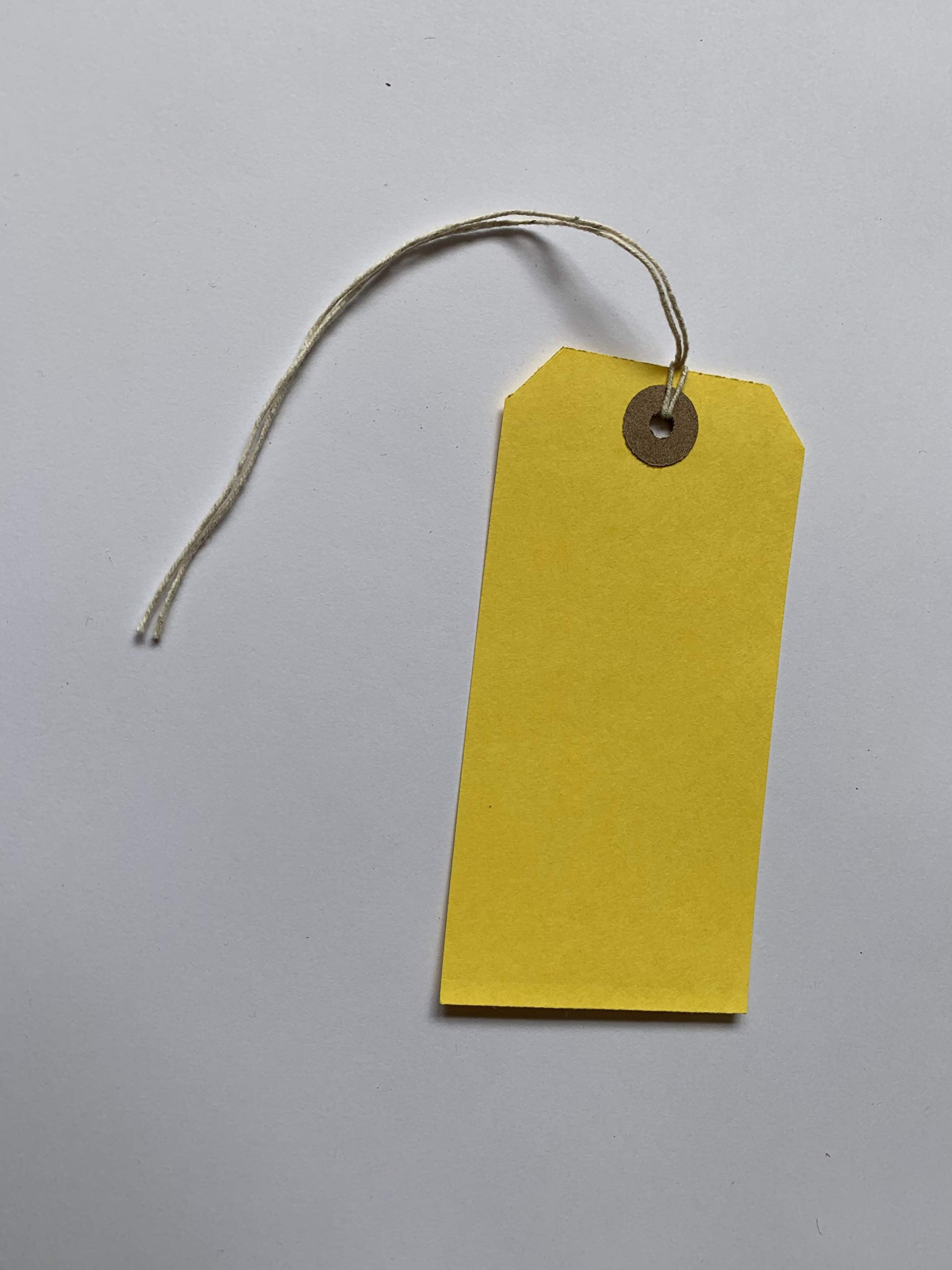 Box of 1000 Yellow Strung Tags 120mm x 60mm