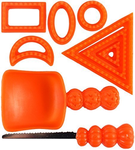9 Piece Pumpkin Carving Tool Set Halloween Party Stencils Cutter Scooper (DNLE)