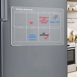 Glass Dry Erase Magnet Whiteboard Weekly Planner for Refrigerator 40×30×0.3 cm