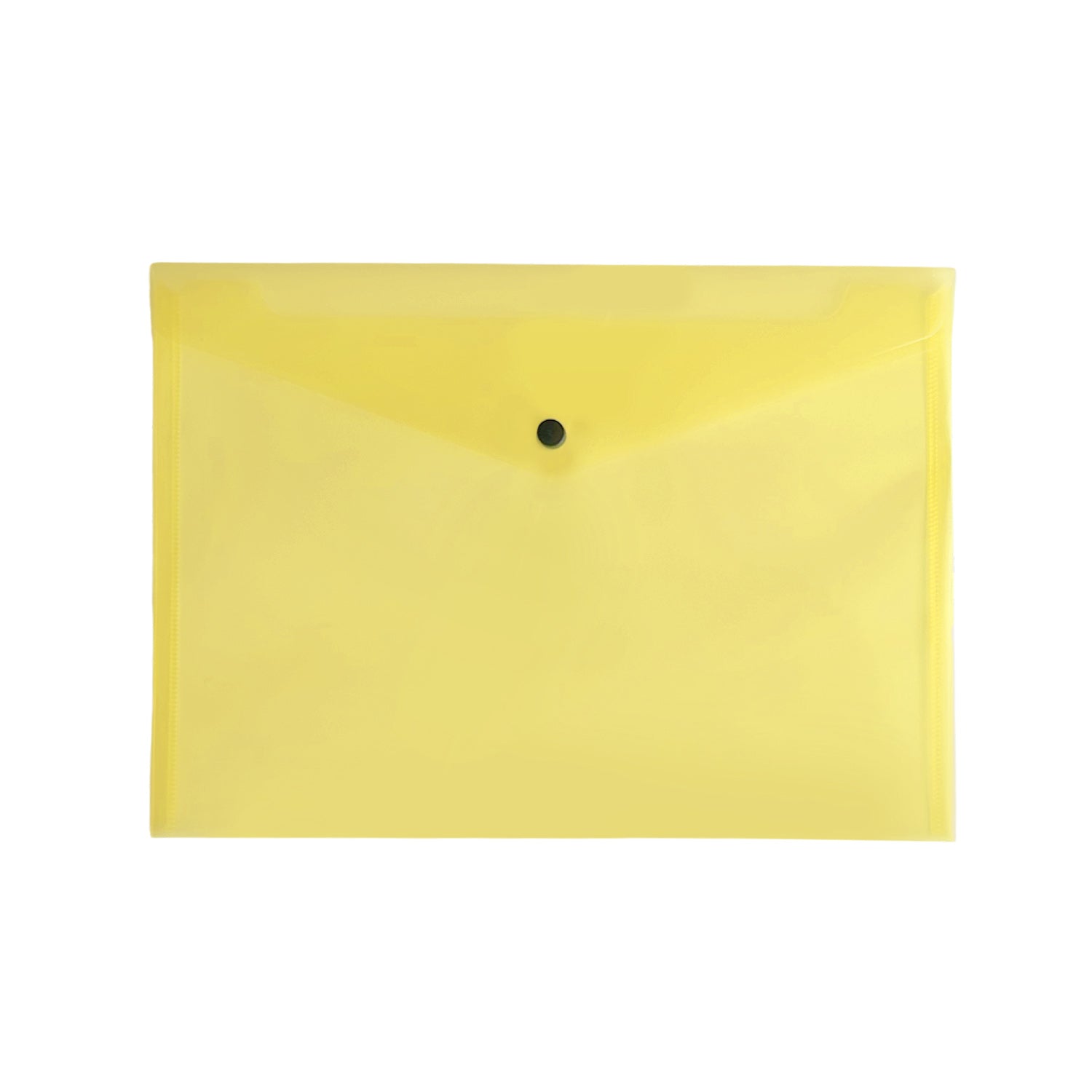 Pack of 12 Janrax A4 Yellow Document Wallets - Button Stud Folder