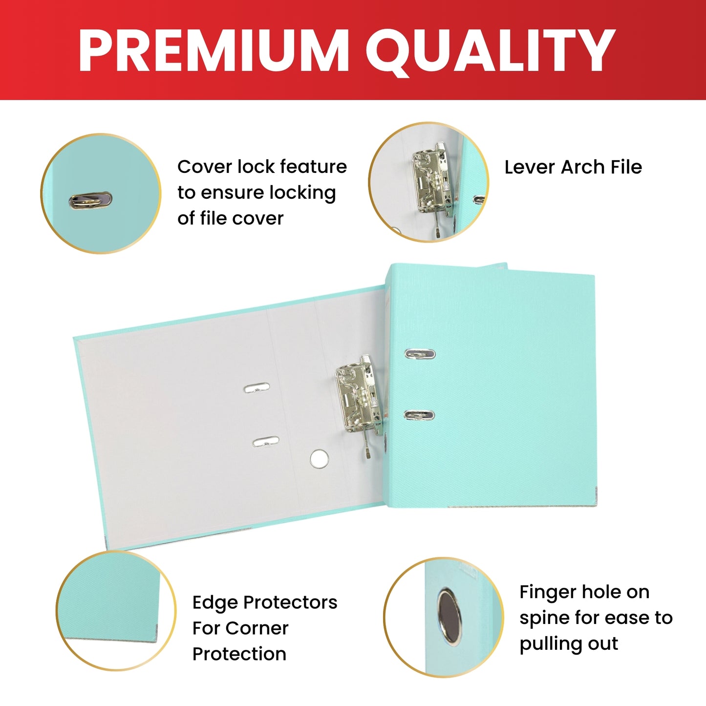 A4 Pastel Green Paperbacked Lever Arch File by Janrax