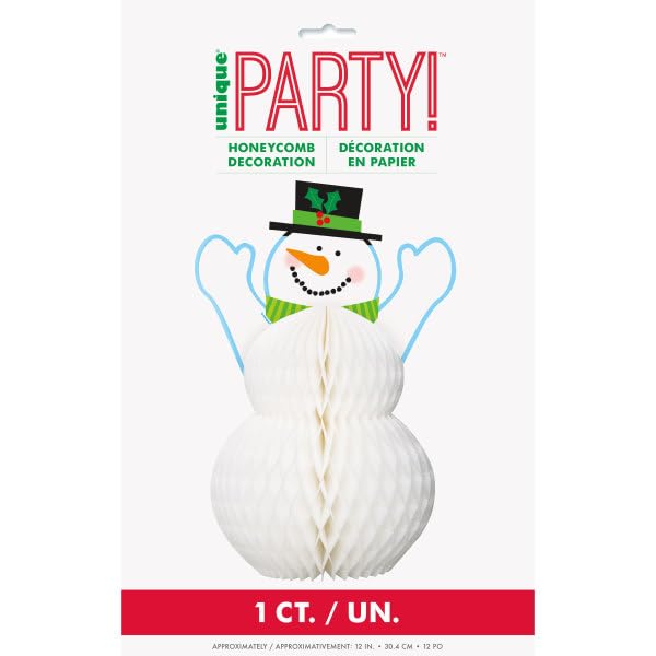 Happy Holidays Snowman Honeycomb Centerpiece, 12"