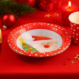 Pack of 6 Santa Claus Christmas Round Paper Bowls 16.5cm