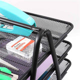 Silver Office Mesh Tray For Organizer 35 × 30 × 27cm