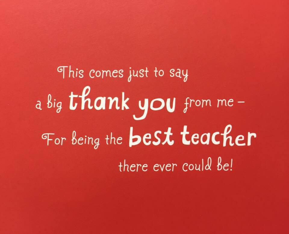 Thank You Teacher Card 'with Stickers