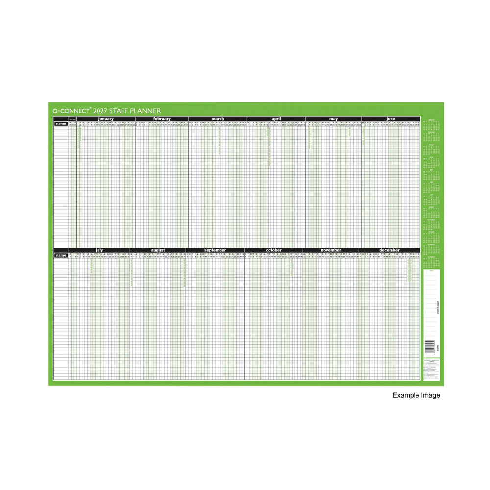 Janrax 2027 Staff 5 Day Week Planner Mounted - 855 x 610mm