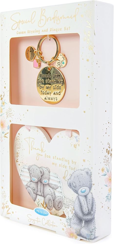 Me to You Tatty Teddy Special Bridesmaid Plaque And Keyring Gift Set Signature Collection