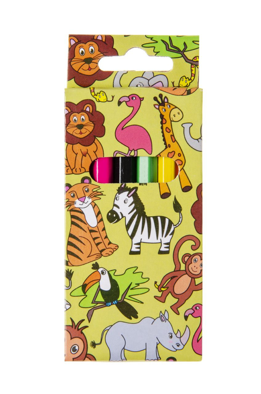 6 Pieces Wild Animals Colored Pencils 9cm